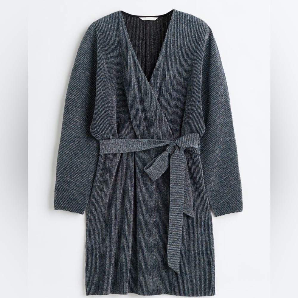 H&M Glittery Wrap Dress Sz L